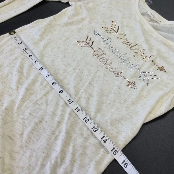 Indigo Soul Womens Ivory Thankful Grateful Blessed Graphic T-Shirt Small - Picture 8 of 11